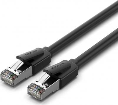 Патч-корд SFTP кат.8, 2 м, RJ45-RJ45, черный, CU, экранированный