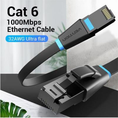 Патч-корд UTP 8м (IBJBK) категория 6 черный плоский