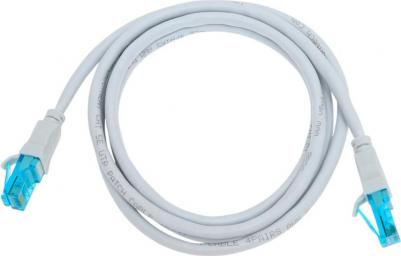 Патч-корд VAP-A10-S1500 литой, U/FTP, кат.5E, 15м, 4 пары, 26AWG, медь бескислородная, многожильный, серый