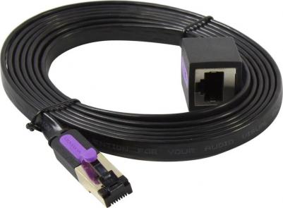 Удлинитель патч корда 3 метра cat.7 RJ45 сетевой, плоский интернет кабель Ethernet UTP для ноутбука, роутера, для локальной сети арт. ICBBI – фото 2