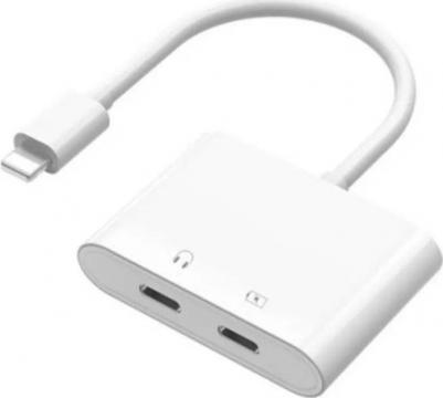 Переходник LT01 Plus Lightning to 2 x Lightning Audio Adapter White – фото 1