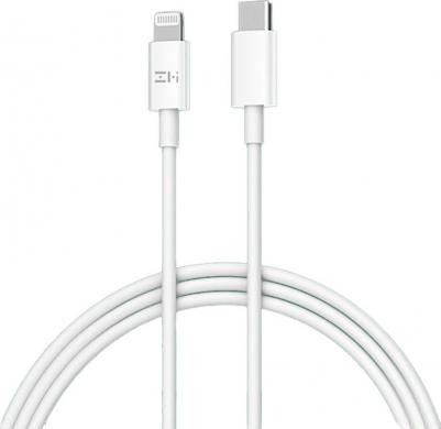 Кабель Type-C/Lightning 100см MFI, 3A, 18W PD Материал оплетки TPE белый – фото 1