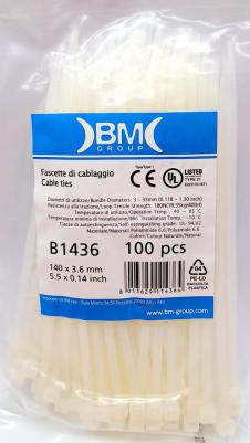 Хомут кабельный 3.6х140 полиамид естествен. (уп.100шт) BM BM-B1436 – фото 2