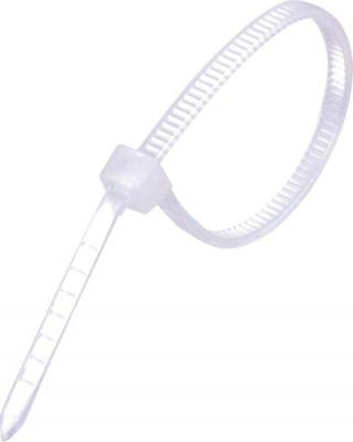 EX292912RUS Стяжка хомут нейлоновая CV66-200x3.6W нейлон 6.6, 200x3.6мм, неоткрывающаяся, halogen free, -40 C - +85 C, белая, 100 шт – фото 1
