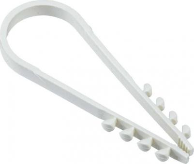 Дюбель-хомут 19-25мм для круглого кабеля нейлон белый, цена за 1 упак