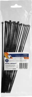 Нейлоновый хомут черный, 2.5x200 мм, 25 шт. 47851