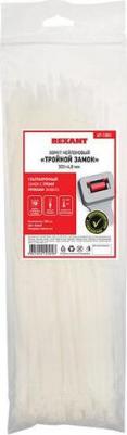 Нейлоновая хомут-стяжка с тройным замком 300x4,8 мм, белая – фото 1