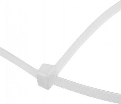 Нейлоновая хомут-стяжка с тройным замком 300x7,6 мм, белая – фото 2
