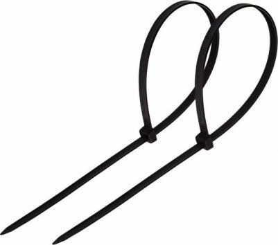 Стяжки нейлоновые 250x4.0mm (100шт) Black 07-0251 – фото 1
