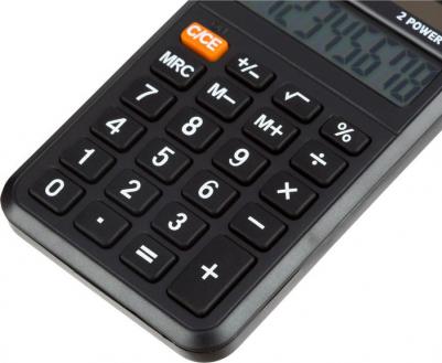 Калькулятор карманный AEP-100 8-разрядный черный 98x60x9.5 мм – фото 9