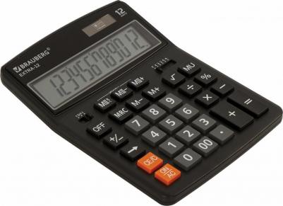 Калькулятор настольный "Extra-12-BK", 12 разрядов, двойное питание, черный – фото 11