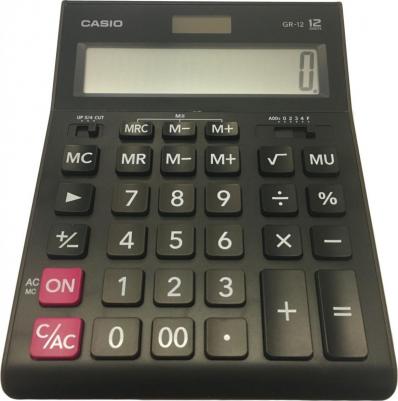 Калькулятор настольный GR-12-W, 12 разрядов, двойное питание, черный, европодвес – фото 7