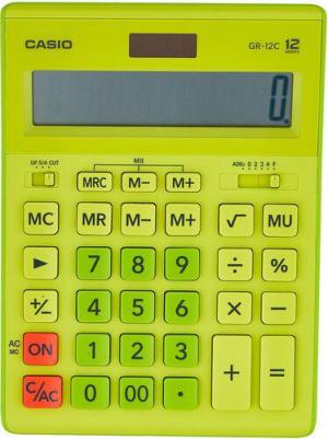 Калькулятор настольный GR-12С-GN, 12 разрядов, двойное питание, САЛАТОВЫЙ – фото 6