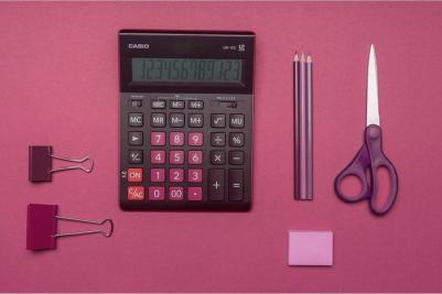 Калькулятор настольный GR-12С-WR, 12 разрядов, двойное питание, БОРДОВЫЙ – фото 2