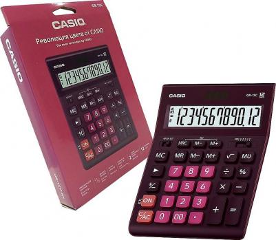 Калькулятор настольный GR-12С-WR, 12 разрядов, двойное питание, БОРДОВЫЙ – фото 6