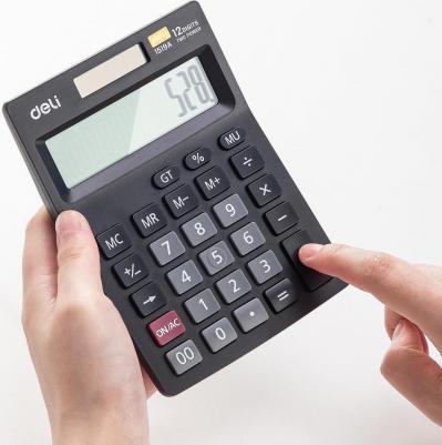 Калькулятор настольный E1519A 12-разрядный черный 205х132х105 мм – фото 2