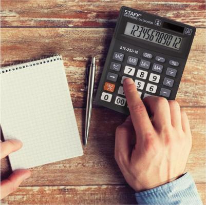 Калькулятор настольный PLUS STF-222, КОМПАКТНЫЙ, 12 разрядов, двойн.питание,250420 – фото 9