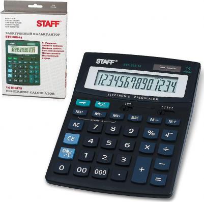 Калькулятор настольный STF-888-14, 14 разрядов, двойное питание, 250182
