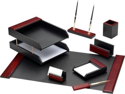 Набор настольный "Sirius" из дерева, 8 предметов, цвет "красное дерево/чёрный", 238162