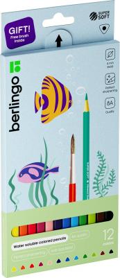 Карандаши акварельные 12 цветов "SuperSoft. Рыбки" ISBN 4260107514787 – фото 1