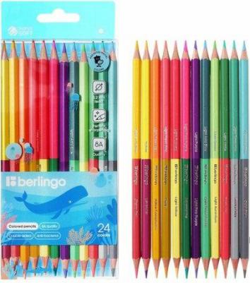 Карандаши цветные пастельные двусторонние "SuperSoft. Pastel", 24 цвета, 12 штук, заточенные – фото 2