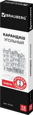 Карандаш угольный "CLASSIC", 1 шт., средний, круглый, корпус черный, заточенный, 181291 – фото 6