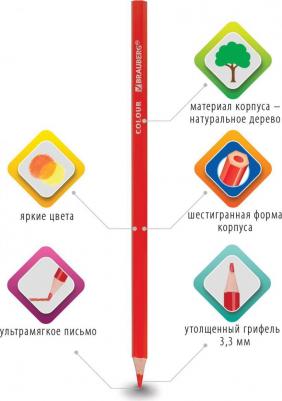 Карандаши цветные PREMIUM, 18 цветов, шестигранные, грифель мягкий 3,3 мм, 181657 – фото 8