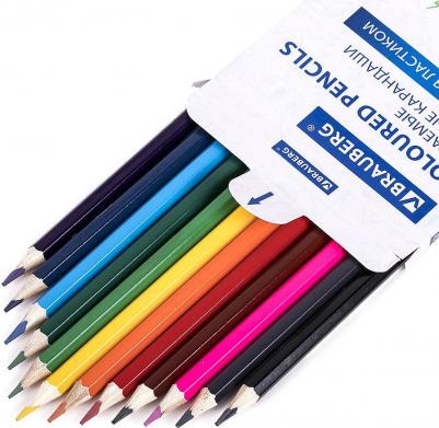 Карандаши цветные стираемые с ластиком "Erasable", 12 цветов, мягкий грифель 3 мм – фото 4