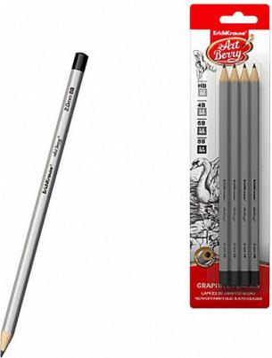 Чернографитный шестигранный карандаш с ластиком ® Amber 101 HB блистер 4 – фото 7