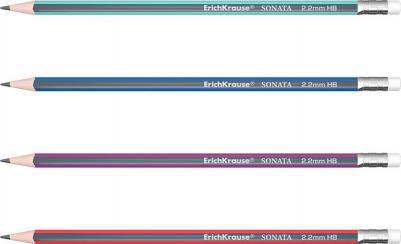 Карандаш чернографитный, трехгранный с ластиком Sonata, HB – фото 11