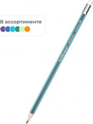 Карандаш чернографитный, трехгранный с ластиком Sonata, HB – фото 15