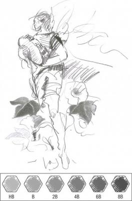 Набор карандашей чернографитных 9000 HB-8B (6 штук в упаковке) – фото 4