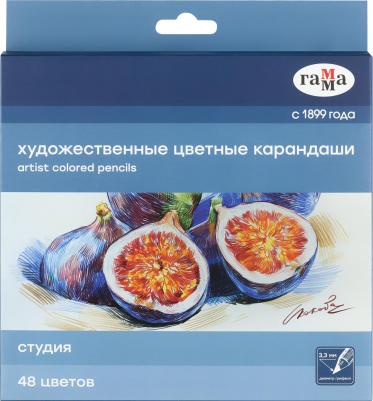Карандаши цветные художественные "Студия", 48цв, заточен, картон. упаковка – фото 2