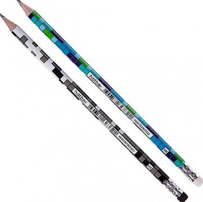 Карандаш чернографитный круглый корпус, 6 штук "Cubes", HB, с ластиком, заточенный – фото 2