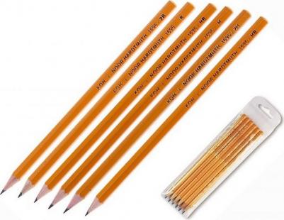 Карандаши чернографитные, НАБОР 6 шт., 2Н-2В, без резинки, заточенные, 1696/6, 1696006041TE – фото 9