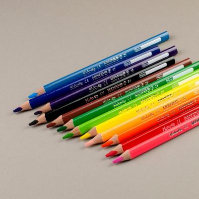 Карандаши цветные Kolores Jumbo 24 цвета трехгранные с точилкой – фото 5