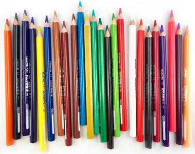 Карандаши цветные Kolores Jumbo 24 цвета трехгранные с точилкой