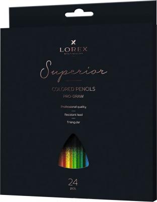 Карандаши цветные, трехгранные "Superior", 24 цвета ISBN 4602723125075 – фото 1