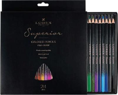 Карандаши цветные, трехгранные "Superior", 24 цвета ISBN 4602723125075 – фото 2