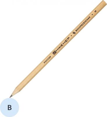Карандаш чернографитный Инженер 1236 M(B) заточенный без ластика – фото 4