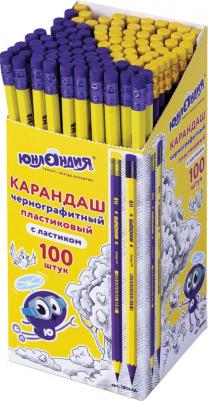 Карандаш чернографитный, 1 шт., НВ, пластиковый, с резинкой, 181446 – фото 3