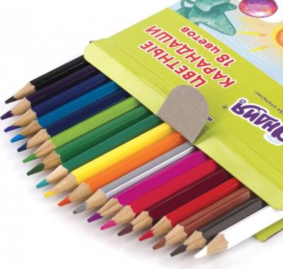 Карандаши цветные "В ГОСТЯХ У БУКАШЕК", 18 цветов, классические заточенные, 181379 – фото 2