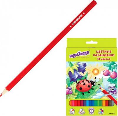 Карандаши цветные "В ГОСТЯХ У БУКАШЕК", 18 цветов, классические заточенные, 181379 – фото 8