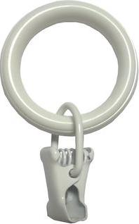 Кольца с зажимом белый диаметр 20, 10 шт