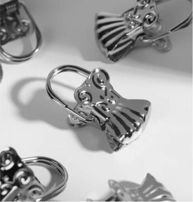 Зажим для штор "Ракушка", 30 x 15 мм, 10 шт, цвет серебряный – фото 1