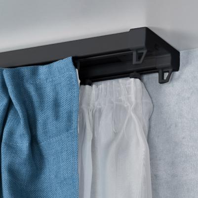 Карниз профильный алюминиевый Facile twin 160 см черный – фото 5