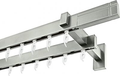 Карниз для штор двухрядный Хай Тек, Кросс, сатин 200 см арт.4213200