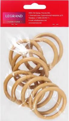 Кольцо для карниза Кантри пластик цвет ясный дуб 5 см 10 шт – фото 1