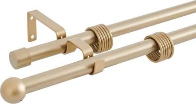 Карниз двухрядный 19/16 мм шар 160/320 см цвет бронза
