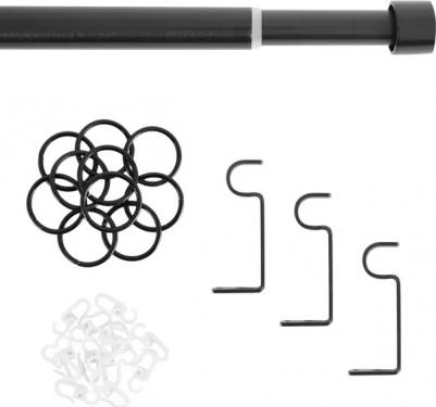 Карниз однорядный 19/16 мм заглушка 160/320 см цвет черный – фото 3